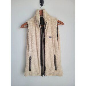 Patagonia Women's Reversible Fleece Vest Brown Beige M Full Zip